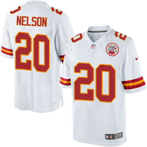 Men's Limited Steven Nelson Nike Jersey White Road - #20 NFL Kansas City Chiefs